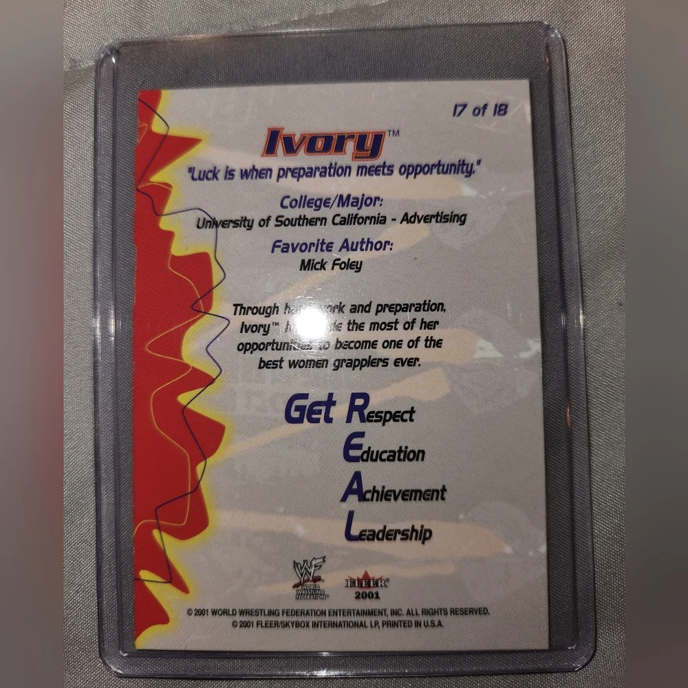 IVORY - 2001 Fleer -  WWF Get Real With KB - TRADING CARD